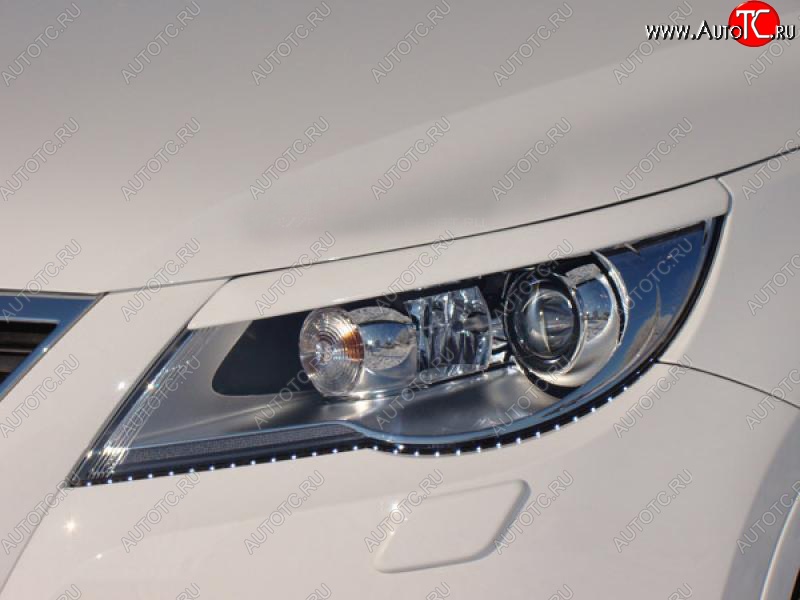 1 149 р. Реснички на фары Tuning-Sport  Volkswagen Tiguan  NF (2006-2011) дорестайлинг (Неокрашенные)  с доставкой в г. Кемерово