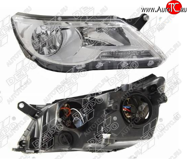 14 249 р. Правая фара (с электрокорректором) DEPO  Volkswagen Tiguan  NF (2006-2011) дорестайлинг  с доставкой в г. Кемерово