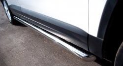 70 999 р. Защита порогов из круглой трубы диаметром 63 мм (Track & Field) Russtal Volkswagen Tiguan NF рестайлинг (2011-2017) (Защита порогов с со скосами на торцах (вариант 1))  с доставкой в г. Кемерово. Увеличить фотографию 3