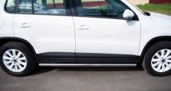 70 999 р. Защита порогов из круглой трубы диаметром 63 мм (Track & Field) Russtal Volkswagen Tiguan NF рестайлинг (2011-2017) (Защита порогов с со скосами на торцах (вариант 1))  с доставкой в г. Кемерово. Увеличить фотографию 11