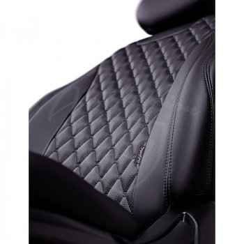 13 949 р. Чехлы для сидений Lord Autofashion Байрон (комплектация со столом, экокожа, 60/40, 3 Г-образных подголовника)  Volkswagen Tiguan  NF (2006-2017) дорестайлинг, рестайлинг (Черный, вставка черная, строчка черная)  с доставкой в г. Кемерово. Увеличить фотографию 2