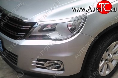 4 749 р. Реснички на фары CT Volkswagen Tiguan NF рестайлинг (2011-2017) (Неокрашенные)  с доставкой в г. Кемерово