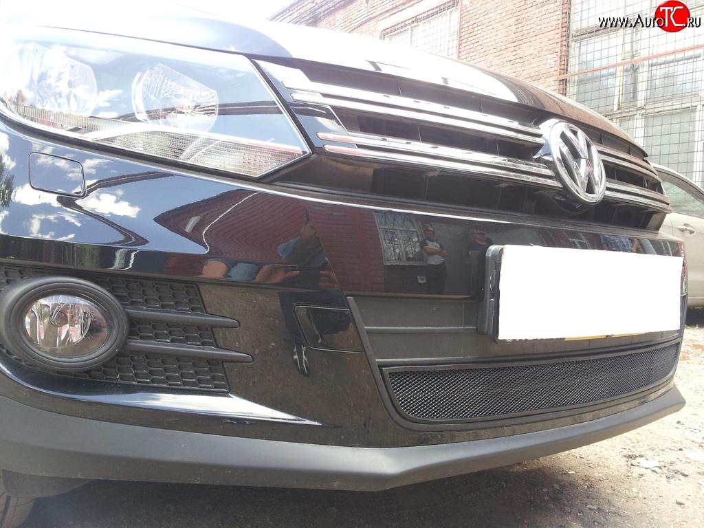 2 099 р. Сетка на бампер Sport&Style Russtal (черная) Volkswagen Tiguan NF рестайлинг (2011-2017)  с доставкой в г. Кемерово