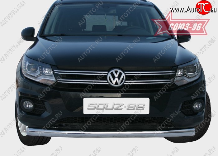 16 064 р. Защита переднего бампера одинарная Souz-96 (d76) Volkswagen Tiguan NF рестайлинг (2011-2017)  с доставкой в г. Кемерово