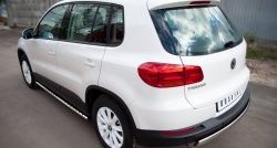 16 649 р. Защита порогов для ног из овальной трубы диаметром 75x42 мм (Track & Field) Russtal Volkswagen Tiguan NF рестайлинг (2011-2017)  с доставкой в г. Кемерово. Увеличить фотографию 2