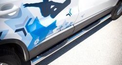 83 999 р. Защита порогов с пластиковыми вставками для ног из круглой трубы диаметром 76 мм (Sport & Style) Russtal Volkswagen Tiguan NF рестайлинг (2011-2017) (Защита порогов с со скосами на торцах (вариант 1))  с доставкой в г. Кемерово. Увеличить фотографию 9