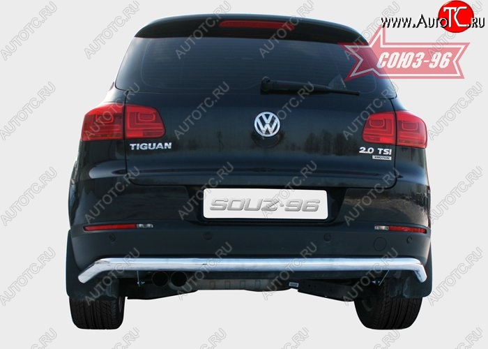 15 614 р. Защита заднего бампера Souz-96 (d60)  Volkswagen Tiguan  NF (2011-2017) рестайлинг  с доставкой в г. Кемерово