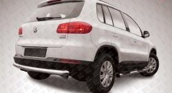 Защита заднего бампера из трубы диаметром 76 мм Slitkoff Volkswagen Tiguan  NF (2011-2017) рестайлинг