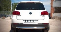 Одинарная защита заднего бампера из трубы диаметром 76 мм (Sport & Style) SLITKOFF Volkswagen Tiguan  NF (2011-2017) рестайлинг