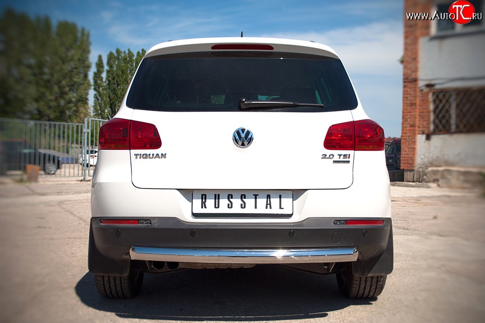 16 999 р. Одинарная защита заднего бампера из трубы диаметром 76 мм (Sport & Style) SLITKOFF  Volkswagen Tiguan  NF (2011-2017) рестайлинг  с доставкой в г. Кемерово