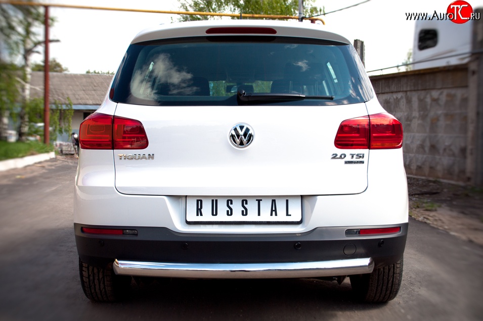 16 999 р. Защита заднего бампера (Ø76 мм, нержавейка,Track & Field) SLITKOFF  Volkswagen Tiguan  NF (2011-2017) рестайлинг  с доставкой в г. Кемерово