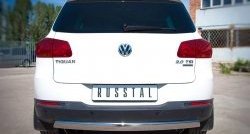 11 599 р. Защита заднего бампера (Ø75х42 мм, нержавейка, Sport& Style) Russtal Volkswagen Tiguan NF рестайлинг (2011-2017)  с доставкой в г. Кемерово. Увеличить фотографию 2