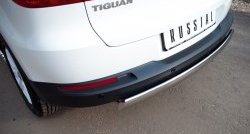 11 599 р. Защита заднего бампера (Ø75x42 мм, нержавейка) Russtal Volkswagen Tiguan NF рестайлинг (2011-2017)  с доставкой в г. Кемерово. Увеличить фотографию 3