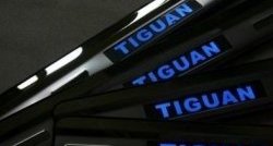 5 349 р. Накладки на порожки автомобиля СТ Volkswagen Tiguan NF рестайлинг (2011-2017)  с доставкой в г. Кемерово. Увеличить фотографию 2