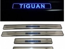 5 349 р. Накладки на порожки автомобиля СТ Volkswagen Tiguan NF рестайлинг (2011-2017)  с доставкой в г. Кемерово. Увеличить фотографию 3