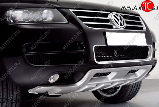 8 349 р. Накладка на передний бампер King Kong v2 Volkswagen Touareg GP рестайлинг (2006-2010) (Неокрашенная)  с доставкой в г. Кемерово