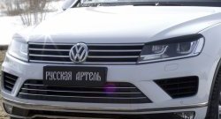 799 р. Реснички на фары RA Volkswagen Touareg NF рестайлинг (2014-2018) (Неокрашенные)  с доставкой в г. Кемерово. Увеличить фотографию 4