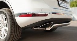 13 999 р. Защита заднего бампера (Ø75x42 мм, нержавейка) Russtal Volkswagen Touareg NF рестайлинг (2014-2018)  с доставкой в г. Кемерово. Увеличить фотографию 3