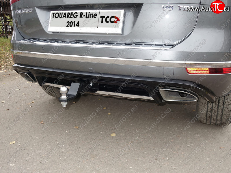 20 799 р. Фаркоп (тягово-сцепное устройство) TCC (в т.ч. R-Line)  Volkswagen Touareg  NF (2014-2018) рестайлинг (Оцинкованный, шар E - нержавейка)  с доставкой в г. Кемерово