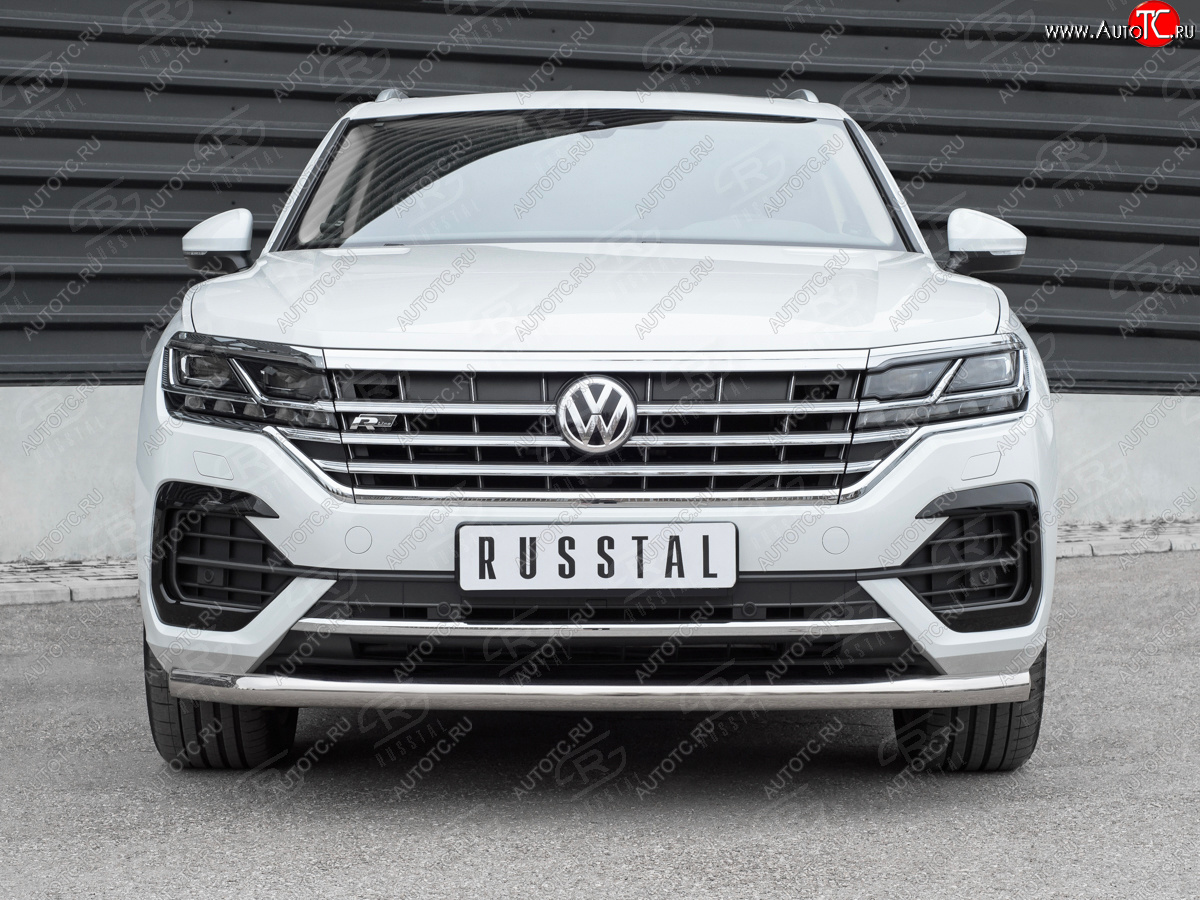 18 699 р. Защита переднего бампера (Ø63 мм, нержавейка, NOT 2.0 TSI) SLITKOFF  Volkswagen Touareg  CR (2018-2025)  с доставкой в г. Кемерово