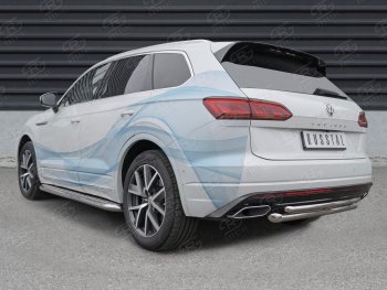 19 449 р. Защита заднего бампера (2 трубы Ø63 и 42 мм, нержавейка) SLITKOFF  Volkswagen Touareg  CR (2018-2025)  с доставкой в г. Кемерово. Увеличить фотографию 3