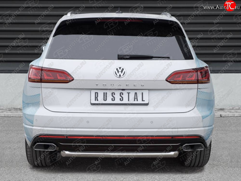 17 999 р. Защита заднего бампера (Ø63 мм, нержавейка) SLITKOFF Volkswagen Touareg CR (2018-2025)  с доставкой в г. Кемерово