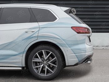 17 999 р. Защита заднего бампера (Ø63 мм, нержавейка) SLITKOFF Volkswagen Touareg CR (2018-2025)  с доставкой в г. Кемерово. Увеличить фотографию 3