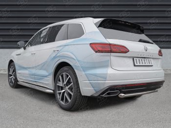 17 999 р. Защита заднего бампера (Ø63 мм, нержавейка) SLITKOFF Volkswagen Touareg CR (2018-2025)  с доставкой в г. Кемерово. Увеличить фотографию 4