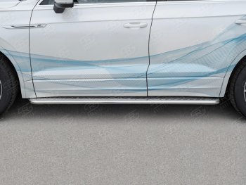 24 649 р. Пороги SLITKOFF d42 с листом  Volkswagen Touareg  CR (2018-2025) (лист алюминий, проф. нержавейка)  с доставкой в г. Кемерово. Увеличить фотографию 2