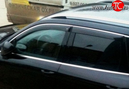 999 р. Комплект дефлекторов окон (ветровиков) 4 шт. Russtal Volkswagen Touareg NF дорестайлинг (2010-2014)  с доставкой в г. Кемерово
