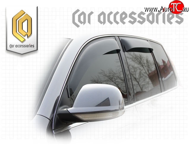 2 199 р. Комплект дефлекторов окон CA Plastic Volkswagen Touareg 1 GP рестайлинг (2006-2010) (Classic полупрозрачный, Без хром.молдинга)  с доставкой в г. Кемерово
