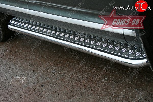 16 739 р. Защита порогов с листом Souz-96 (d60). Volkswagen Touareg GP рестайлинг (2006-2010)  с доставкой в г. Кемерово