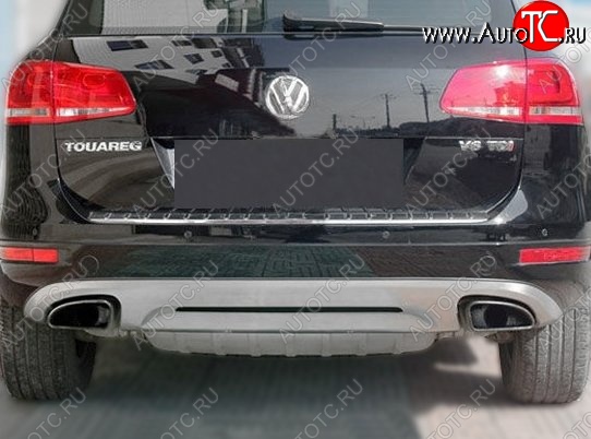 22 499 р. Накладка на задний бампер CT v2 Volkswagen Touareg NF дорестайлинг (2010-2014) (Неокрашенная)  с доставкой в г. Кемерово