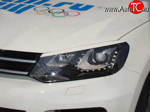 1 149 р. Реснички на фары Sport  Volkswagen Touareg  NF (2010-2014) дорестайлинг (Неокрашенные)  с доставкой в г. Кемерово
