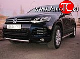 6 999 р. Одинарная защита переднего бампера d76 мм Металл Дизайн  Volkswagen Touareg  NF (2010-2014) дорестайлинг (полированная нержавейка)  с доставкой в г. Кемерово