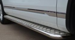 24 649 р. Широкая защита порогов SLITKOFF  Volkswagen Touareg  NF (2010-2014) дорестайлинг  с доставкой в г. Кемерово. Увеличить фотографию 3
