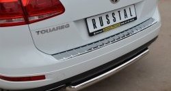 15 249 р. Одинарная защита заднего бампера из трубы диаметром 63 мм SLITKOFF  Volkswagen Touareg  NF (2010-2014) дорестайлинг  с доставкой в г. Кемерово. Увеличить фотографию 2