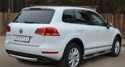 15 549 р. Одинарная защита заднего бампера из трубы диаметром 76 мм SLITKOFF  Volkswagen Touareg  NF (2010-2014) дорестайлинг  с доставкой в г. Кемерово. Увеличить фотографию 4