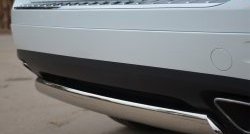 11 599 р. Защита заднего бампера (Ø75x42 мм, нержавейка) Russtal Volkswagen Touareg 2 NF дорестайлинг (2010-2014)  с доставкой в г. Кемерово. Увеличить фотографию 3