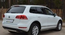 11 599 р. Защита заднего бампера (Ø75x42 мм, нержавейка) Russtal Volkswagen Touareg 2 NF дорестайлинг (2010-2014)  с доставкой в г. Кемерово. Увеличить фотографию 4