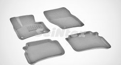 Износостойкие коврики в салон SeiNtex Premium 3D 4 шт. (ворсовые, серые) Volkswagen Touareg  NF (2010-2014) дорестайлинг