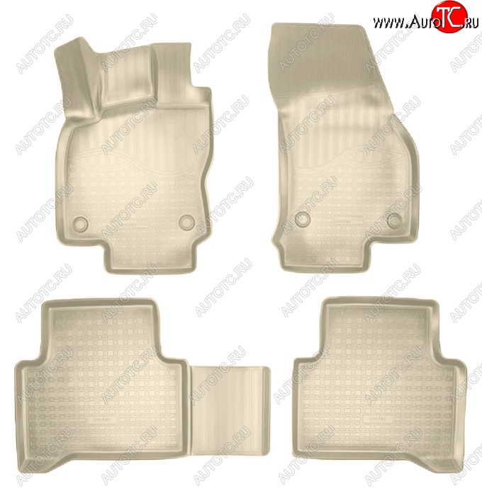3 069 р. Коврики салонные Noplast (3D)  Volkswagen Touran  2T (2015-2025) дорестайлинг минивэн (Бежевые)  с доставкой в г. Кемерово