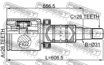 8 699 р. Правый шрус внутренний передний Febest (26X31X26) Volvo V70 (2008-2016)  с доставкой в г. Кемерово. Увеличить фотографию 2