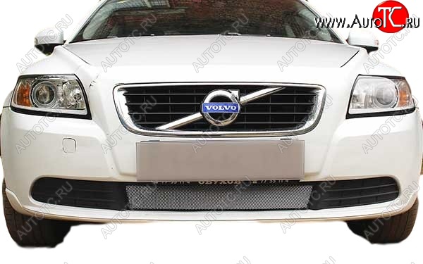 1 469 р. Защитная сетка радиатора Russtal  Volvo S40  MS седан (2004-2007) дорестайлинг (Чёрная)  с доставкой в г. Кемерово