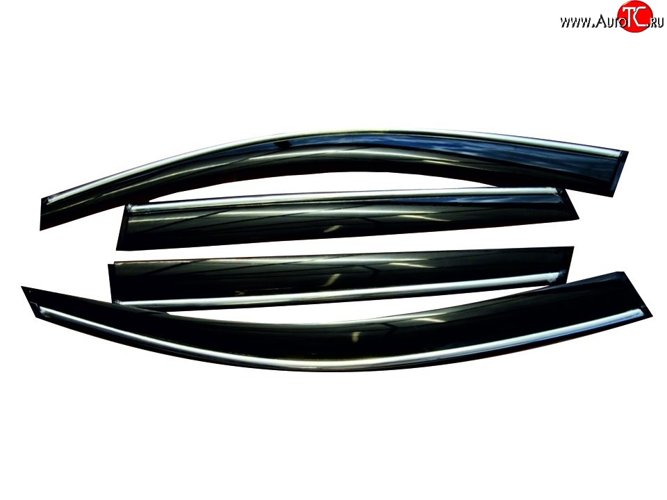 2 199 р. Комплект дефлекторов окон SkyLine (хром молдинг) Volvo S60 FS седан дорестайлинг (2010-2013)  с доставкой в г. Кемерово