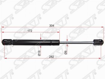 649 р. Газовый упор капота SAT Volvo S80 AS60 седан дорестайлинг (2006-2010)  с доставкой в г. Кемерово. Увеличить фотографию 1