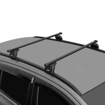 12 489 р. Багажник на крышу с низкими рейлингами сборе LUX  Volvo XC60 (2008-2017)  дорестайлинг,  рестайлинг (дуги прямоугольные 120 см, без замка, черный)  с доставкой в г. Кемерово. Увеличить фотографию 5