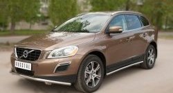 14 399 р. Защита порогов из круглой трубы диаметром 42 мм SLITKOFF Volvo XC60  дорестайлинг (2008-2013)  с доставкой в г. Кемерово. Увеличить фотографию 2