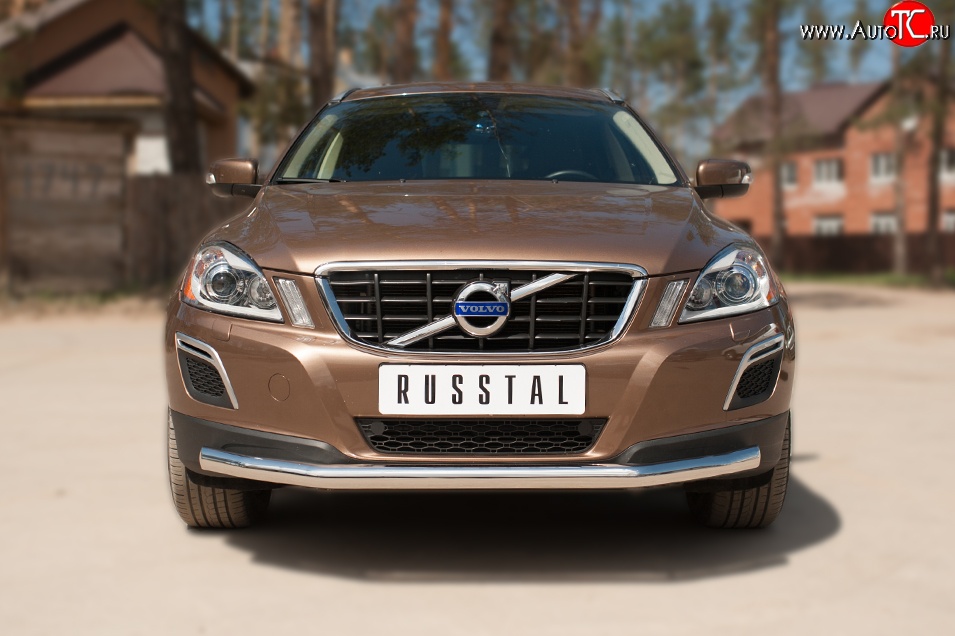 16 499 р. Одинарная защита переднего бампера диаметром 63 мм SLITKOFF  Volvo XC60 (2008-2013)  дорестайлинг  с доставкой в г. Кемерово