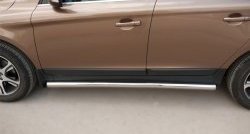 70 999 р. Защита порогов из круглой трубы диаметром 63 мм Russtal Volvo XC60  дорестайлинг (2008-2013) (Защита порогов с со скосами на торцах (вариант 1))  с доставкой в г. Кемерово. Увеличить фотографию 10